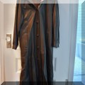 H11. Leather full length coat with fur trim by A&S Selections. - $250 